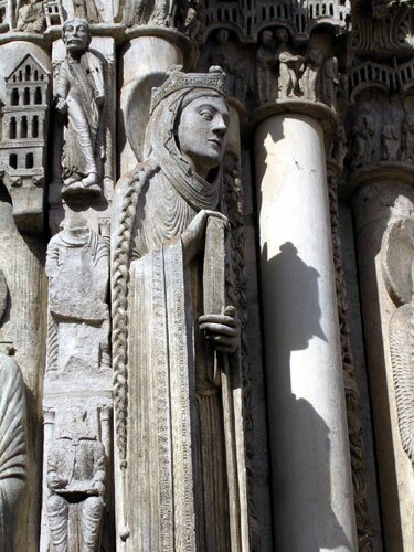 Outside Statue Chartres Cathedral