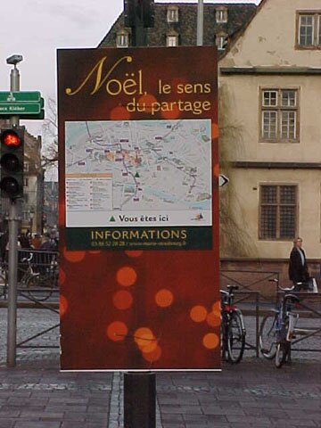 Strasbourg Christmas Market - Info Sign with Map
