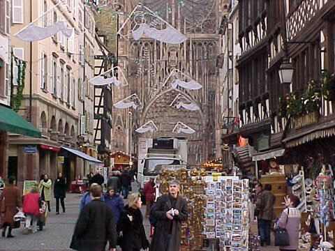Strasbourg Christmas Market - Street leading to Cathedral