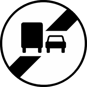 End of no passing for trucks.