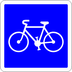Start of a suggested path for cyclists.