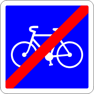 End of a suggested path for cyclists.