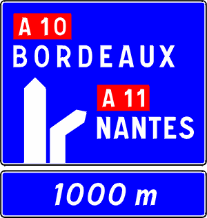 Upcoming lane merge to another Autoroute.