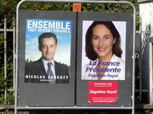Candidates Posters for the French Presidential Election 2007 Second Round