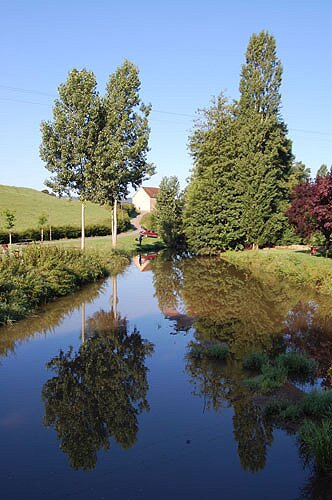 View of a Pond in Genouilly, Burgundy France.