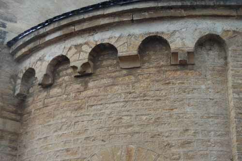Photo of aches on the church's apse.
