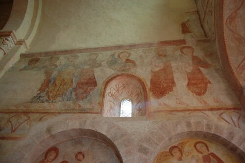 Photo of one of the church's Romanesque frescos.