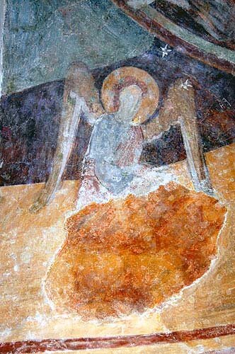 Photo of the 12th Century Fresco in Le Villars France.