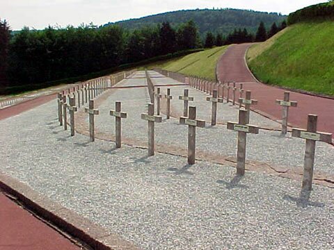 Camp cemetery next to memorial