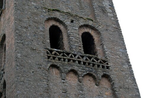 Close up photo of the Bell Tower of the church in Massy France.