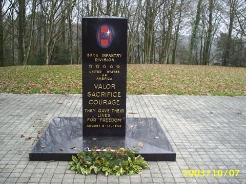 Memorial to the 30th Infantry Division Brittany France