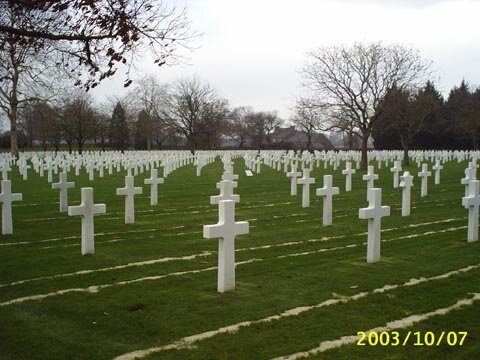 American Military Cemetery Graves Brittany France