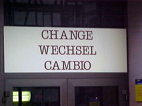 Change sign meaning this Post Office will change money.