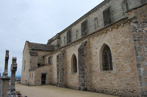 Side view of the church in Mont Saint Vincent France.