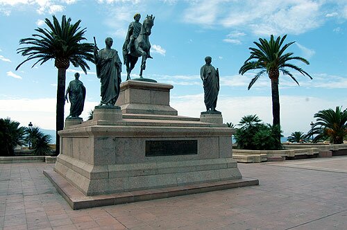Statue of Napoleon and his four brothers in Ajaccio