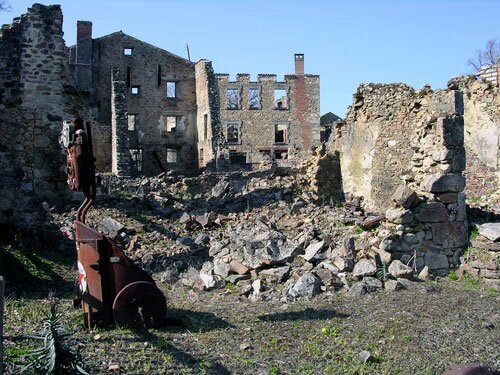 Photo of Burned Out Buildings in Oradour-sur-Glane.