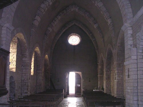 Inside French Romanesque (11th century) Church