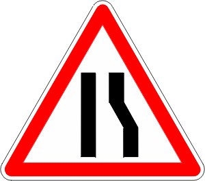 Road Narrows (right side)