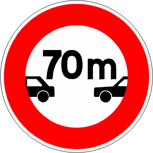 Minimum Distance Between Vehicles Is Number Indicated