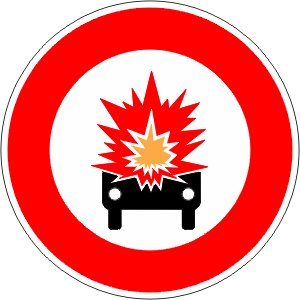 Closed To Vehicles Transporting Flammable Materials