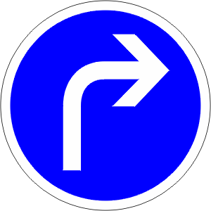 French turn Turn Right At Next Intersection
