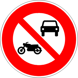 Closed To Motorize Traffic (Except Mopeds)