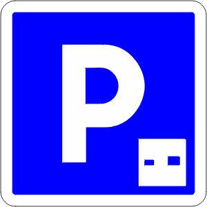 French sign for Parking Lot with Parking Timed