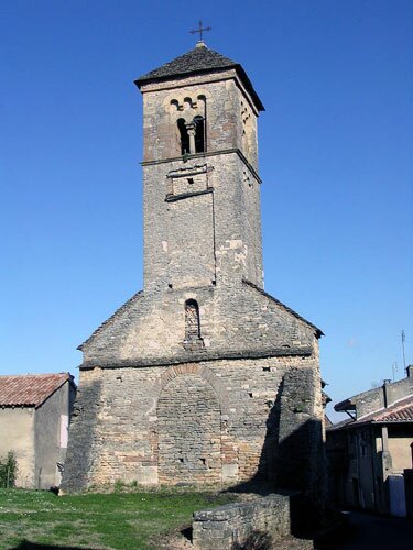 Bell Tower of the village church of Saint Martin Belle Roche France.