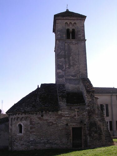 Bell Tower and apse of the village church of Saint Martin Belle Roche France.