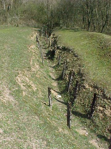 Trench with posts