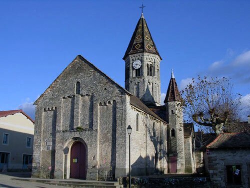 Clessé Romanesque Church Front View
