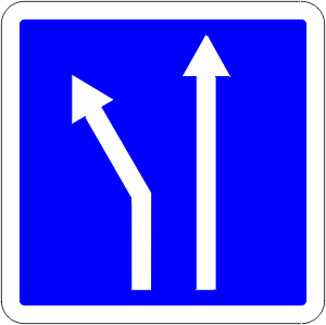 Lane direction change.