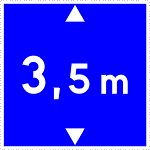 Suggest direction for vehicles taller than the number indicated.