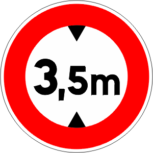 Closed To Vehicles Taller Than The Number Indicated