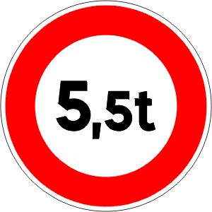Closed To Vehicles Heaver Than Number Indicated