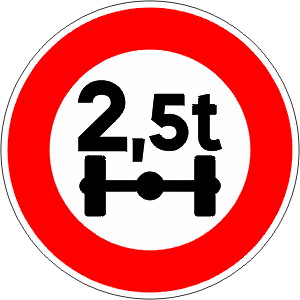 Closed To Vehicles Heaver Per Axle Than Number Indicated