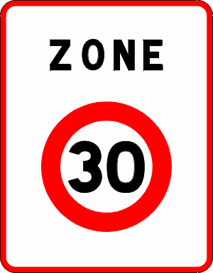 Speed Zone At Or Below Number Indicated